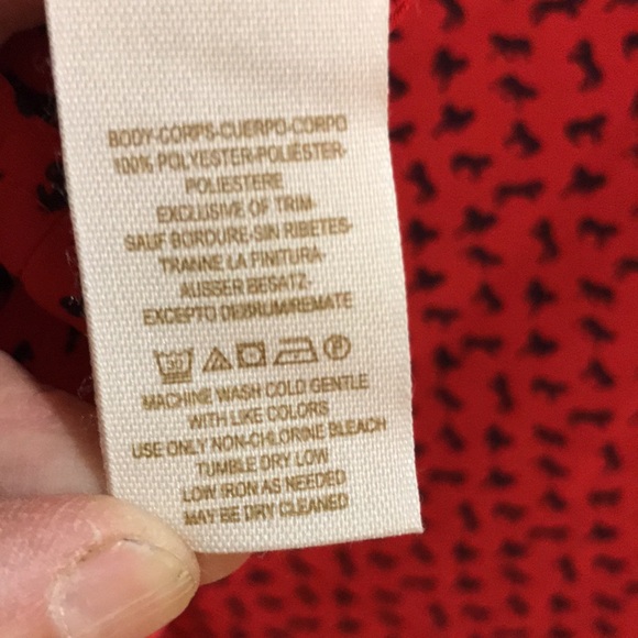 Free People XS blouse top navy horses on red long sl. EX - Picture 8 of 8